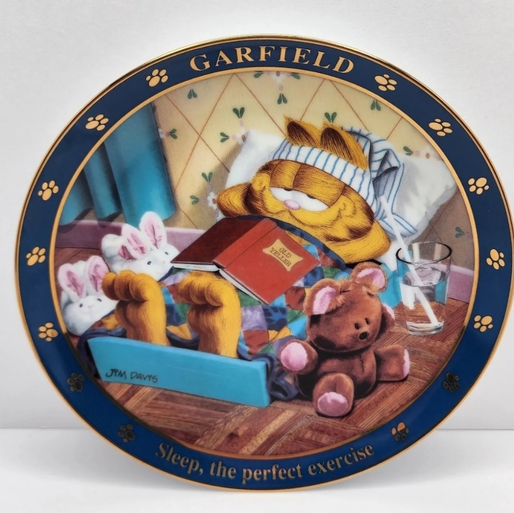 Garfield Collector’s Plate Danbury Mint - sleep the perfect exercise